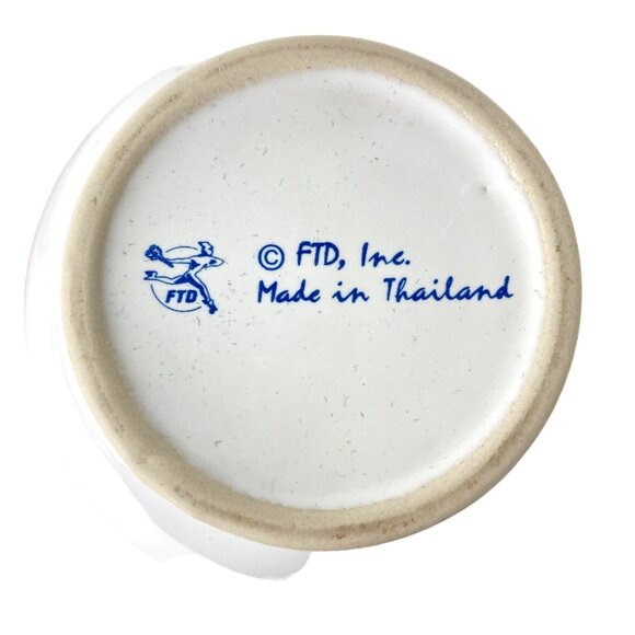 Vtg FTD Ginger Jar Urn Vase w/ Lid Blue Butterfly Cottagecore Storage Trinket - Picture 3 of 8